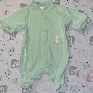 New! Green Duck Newborn Baby Footies